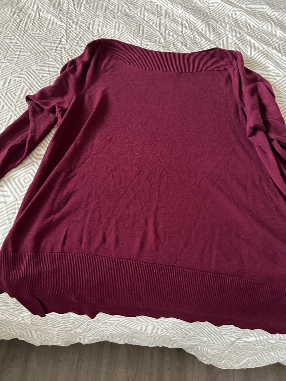 Women's Maroon Boatneck Sweater